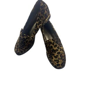 Bellini Women Leopard Print Loafer Flats Shoes Slip On Casual Comfort Sz 7.5